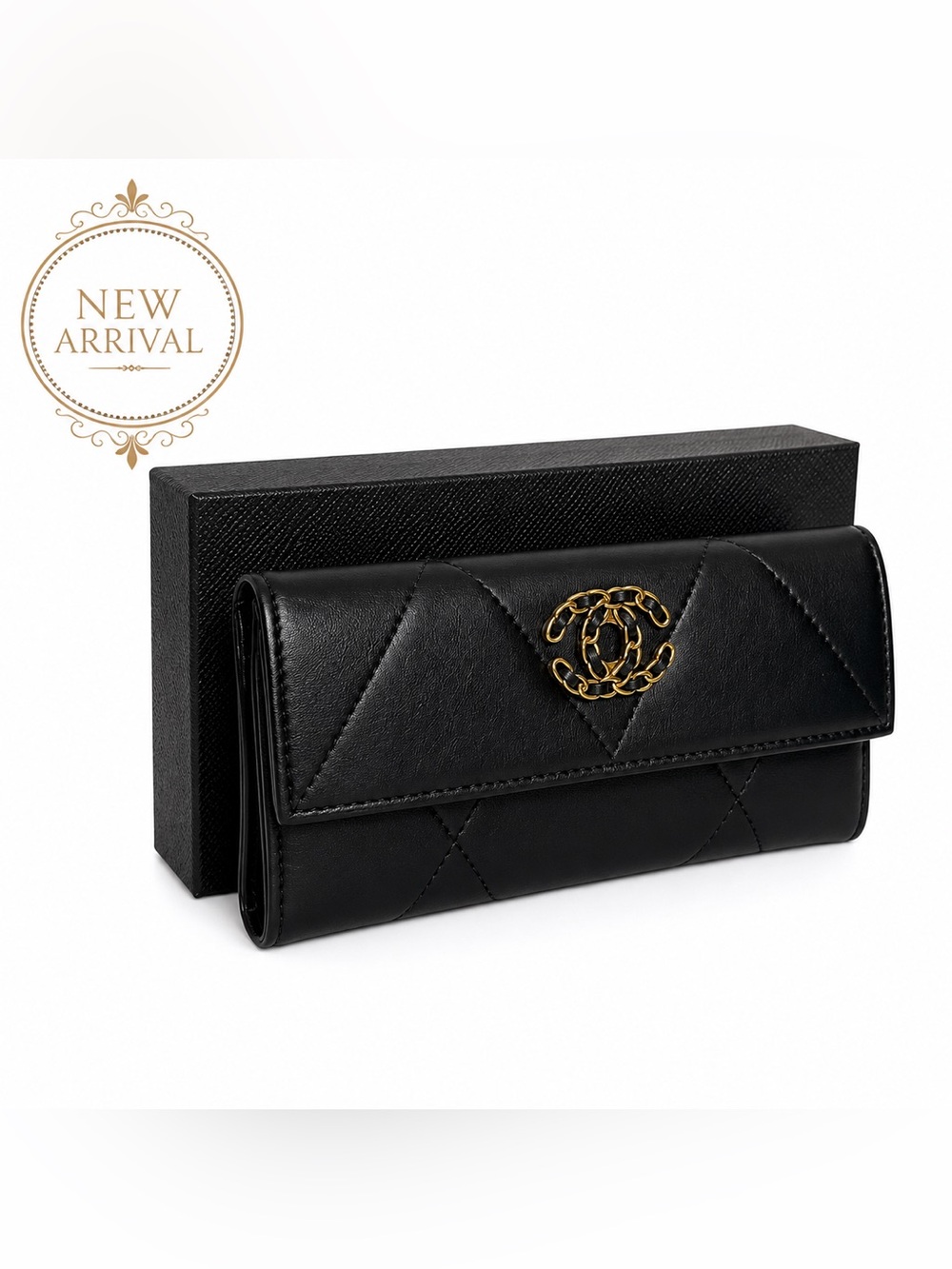 🖤 Black Quilted Long Wallet – Elegant Luxury Essential 🖤